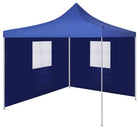 Partytent 3x3 m blauw met 2 wanden