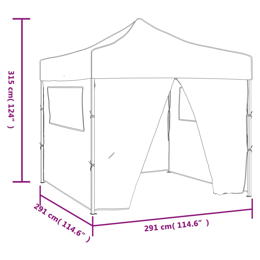 Vouwtent Pop-Up Met 4 Zijwanden 3X3 M Antraciet