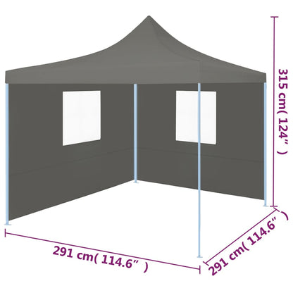 Vouwtent Pop-Up Met 2 Zijwanden 3X3 M Antraciet