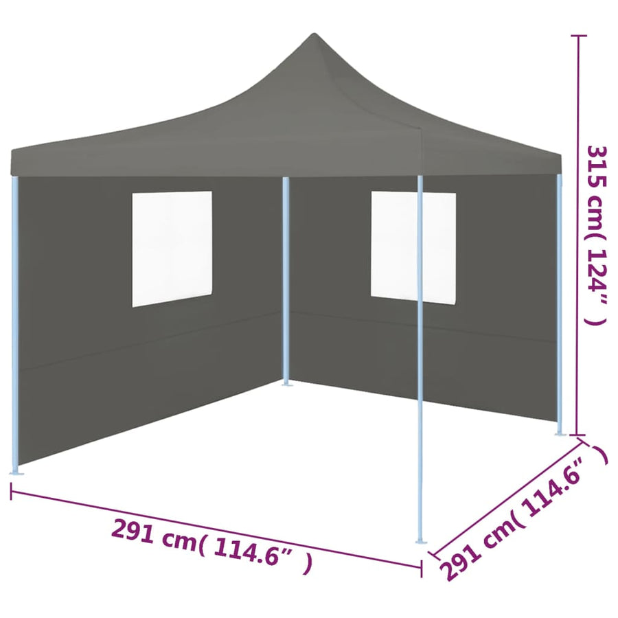 Vouwtent Pop-Up Met 2 Zijwanden 3X3 M Antraciet