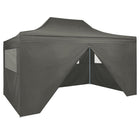 Partytent 3x4,5 m antraciet met 4 zijwanden