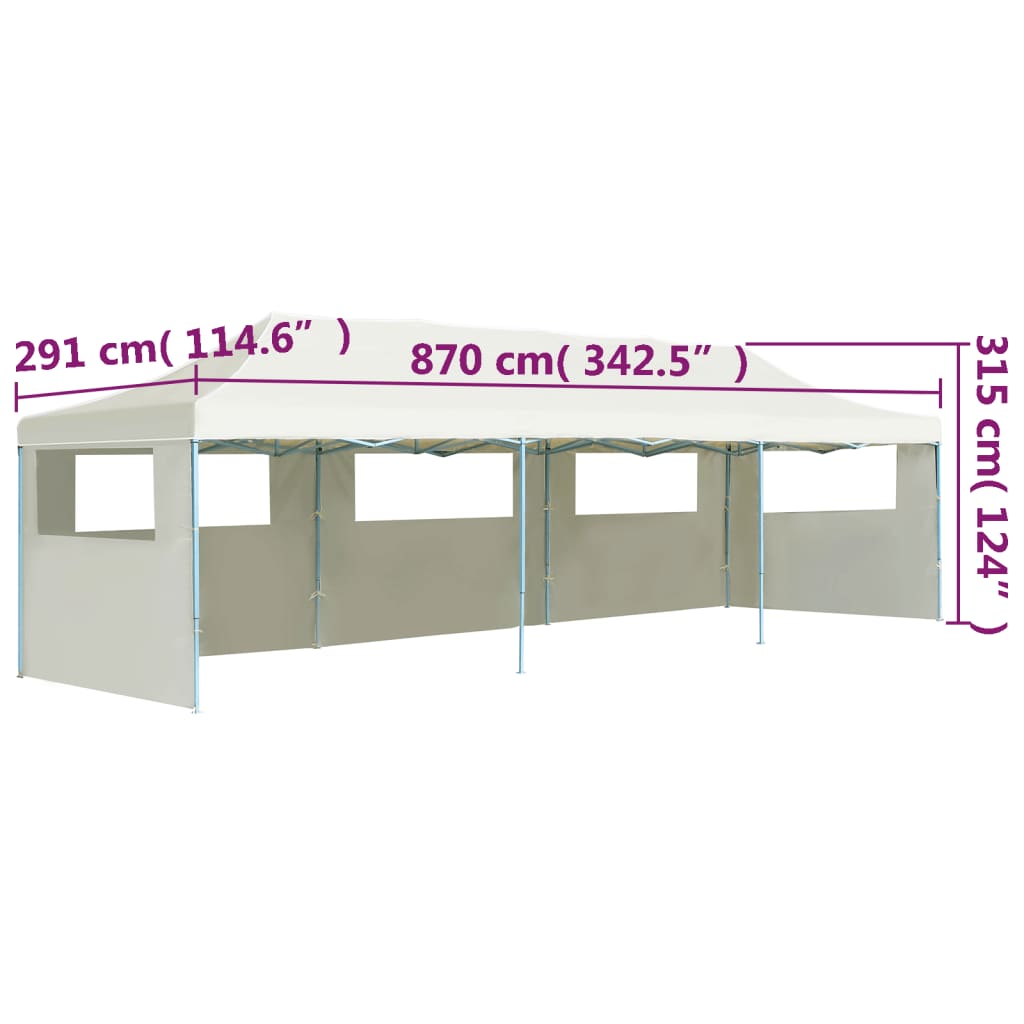 Vouwtent Pop-Up Met 5 Zijwanden 3X9 M Crème