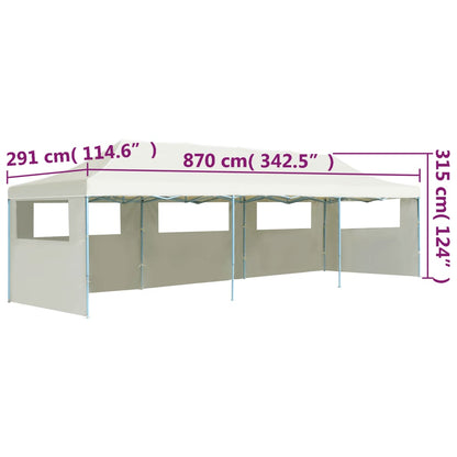 Vouwtent Pop-Up Met 5 Zijwanden 3X9 M Crème