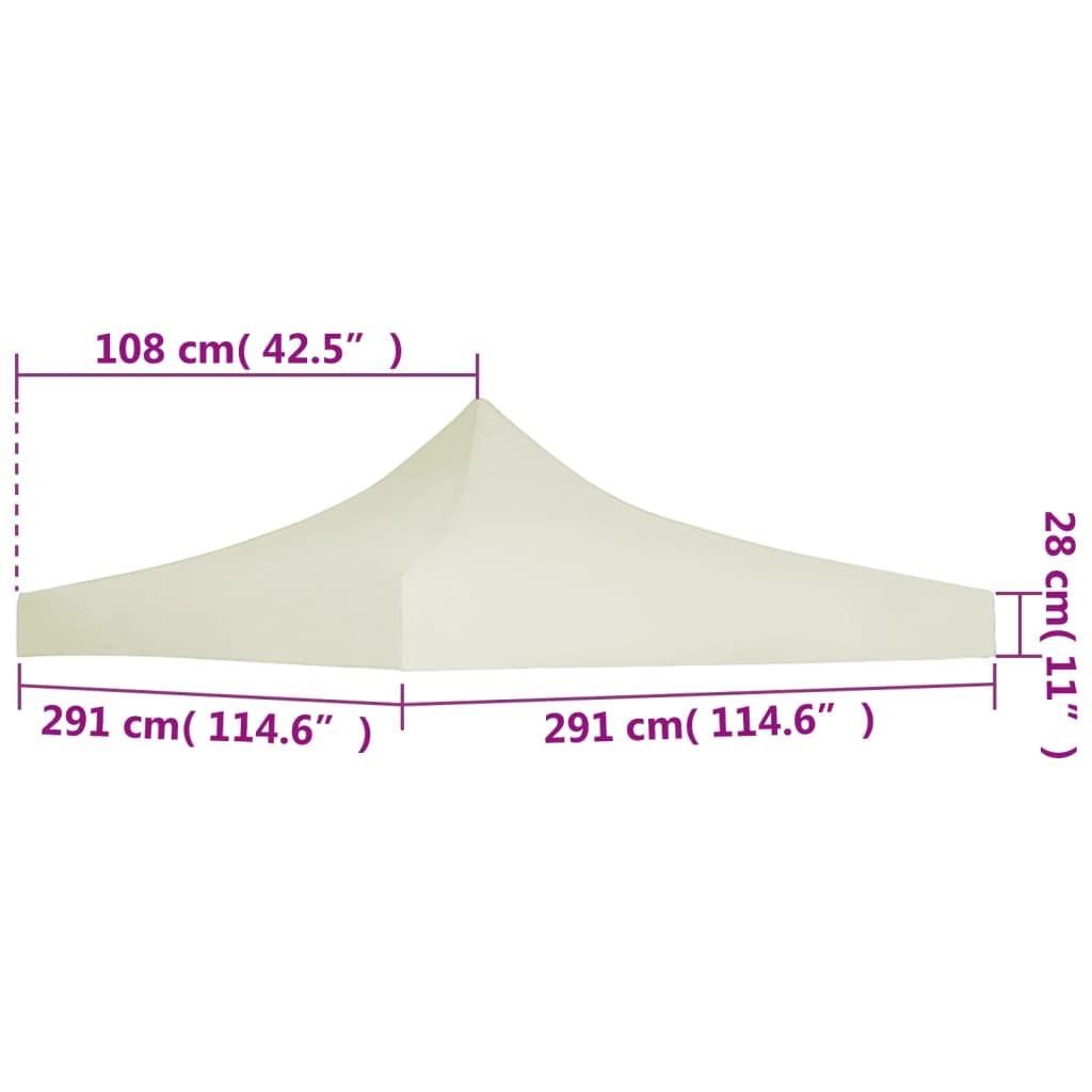 Partytentdak 3 x 3 m Crème