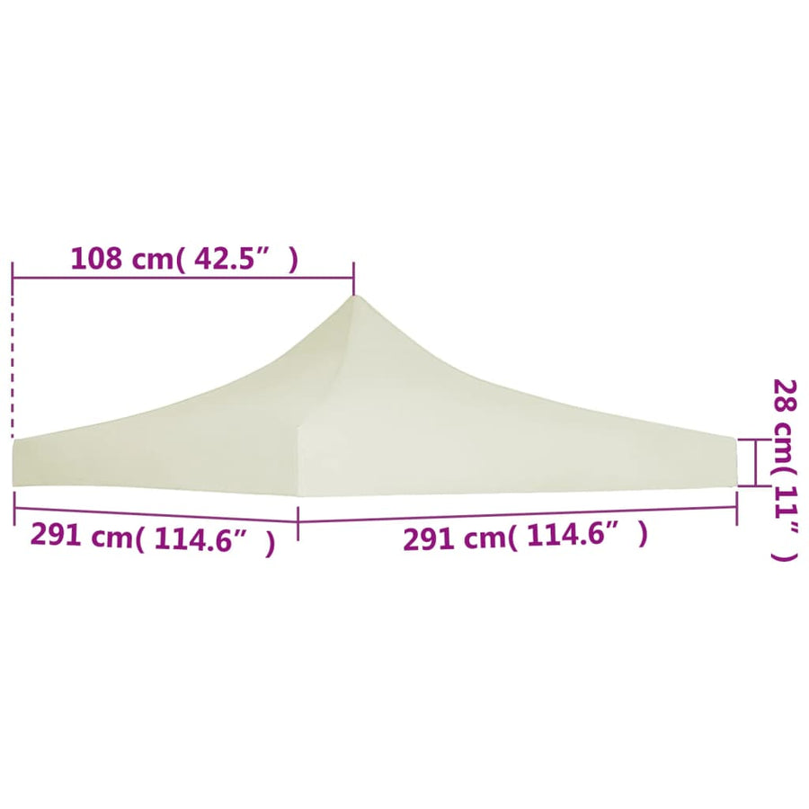 Partytentdak 3 x 3 m Crème