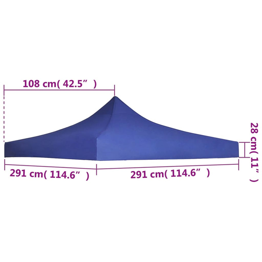 Partytentdak 3 x 3 m Blauw