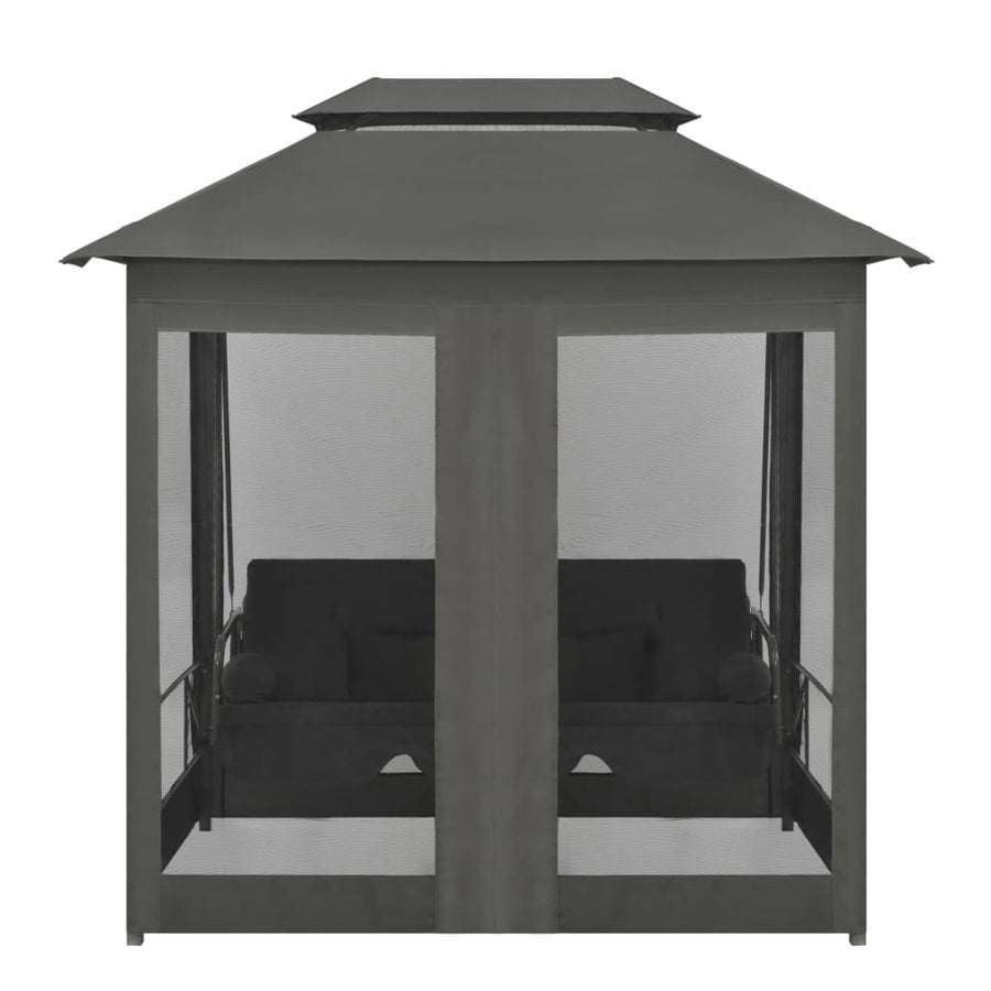 Schommelbank Voor Buiten Met Dak 220X60X240 Cm Staal Antraciet