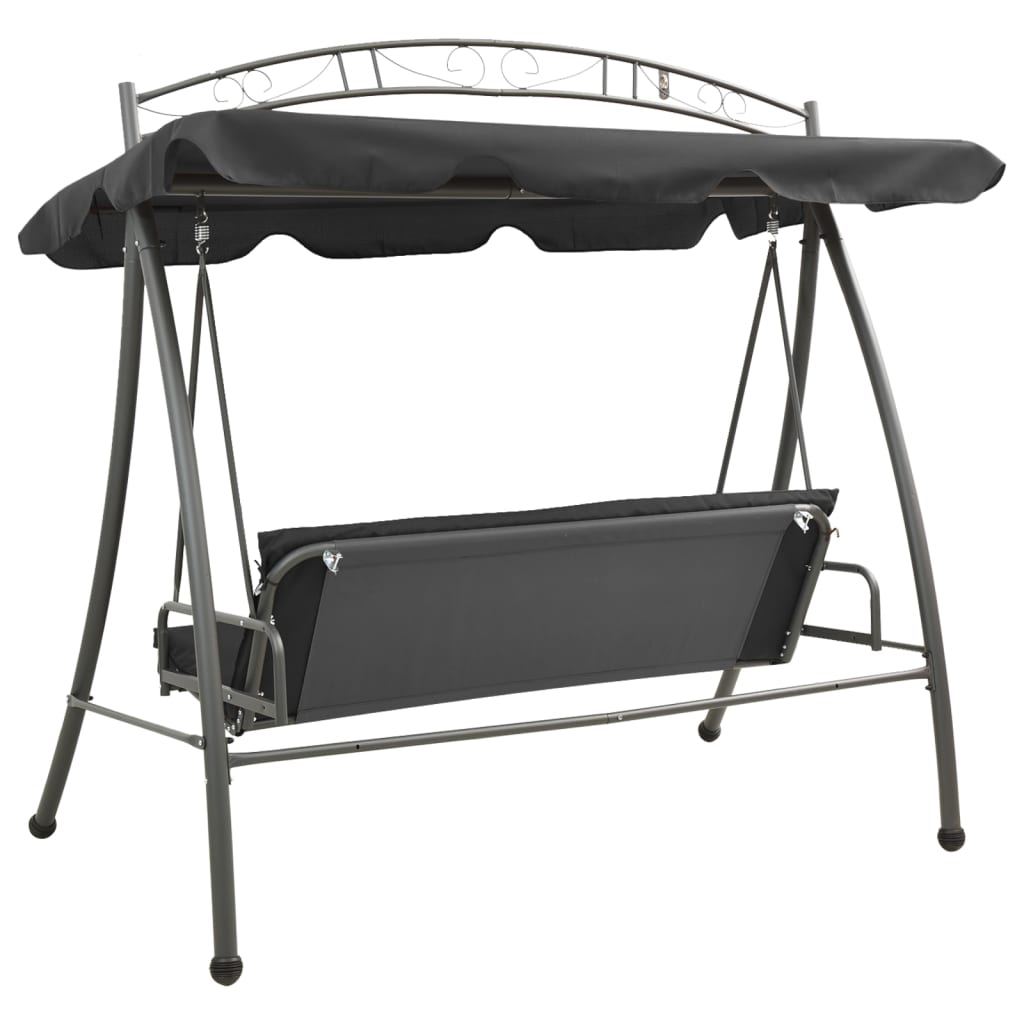 Schommelbank Voor Buiten Met Dak 98X20X205 Cm Staal Antraciet