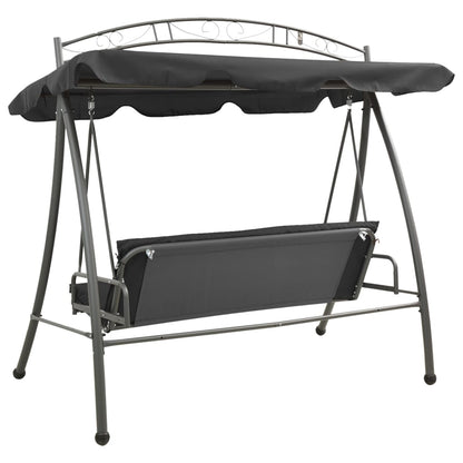 Schommelbank Voor Buiten Met Dak 98X20X205 Cm Staal Antraciet