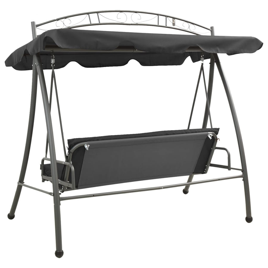 Schommelbank Voor Buiten Met Dak 98X20X205 Cm Staal Antraciet