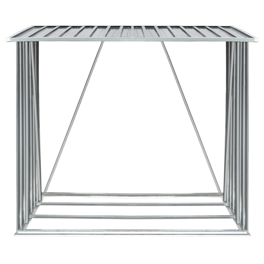 Haardhoutschuur 163X83X154 Cm Gegalvaniseerd Staal Grijs