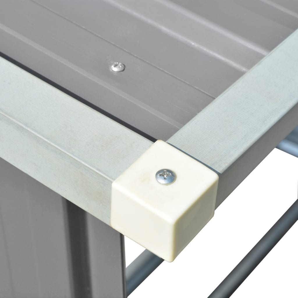 Haardhoutschuur 163X83X154 Cm Gegalvaniseerd Staal Grijs