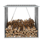 Log shed 163x83x154 cm galvanized steel grey