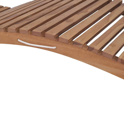 Ligbed Inklapbaar Massief Teakhout 1 Zonder tafel