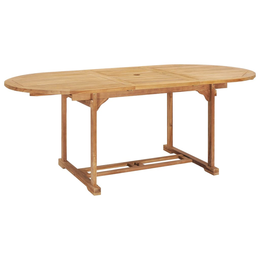 Tuintafel verlengbaar 150-200x100x75 cm massief teakhout 200 x 100 x 75 cm ovaal