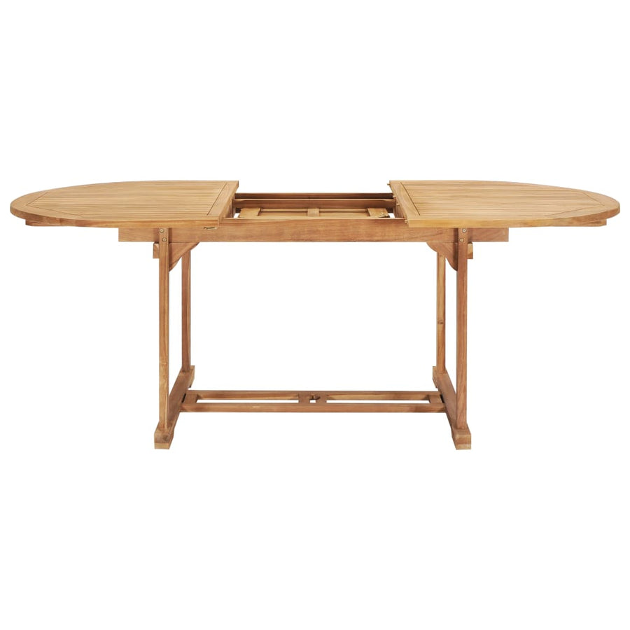 Tuintafel verlengbaar 150-200x100x75 cm massief teakhout 200 x 100 x 75 cm ovaal
