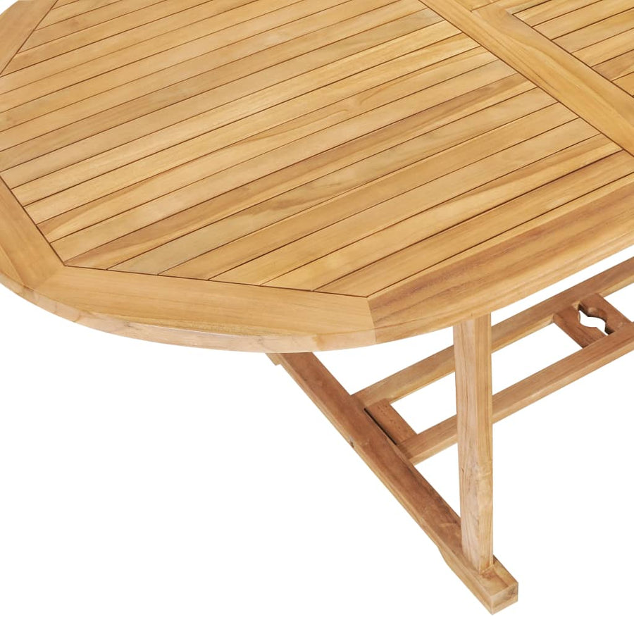 Tuintafel verlengbaar 150-200x100x75 cm massief teakhout 200 x 100 x 75 cm ovaal