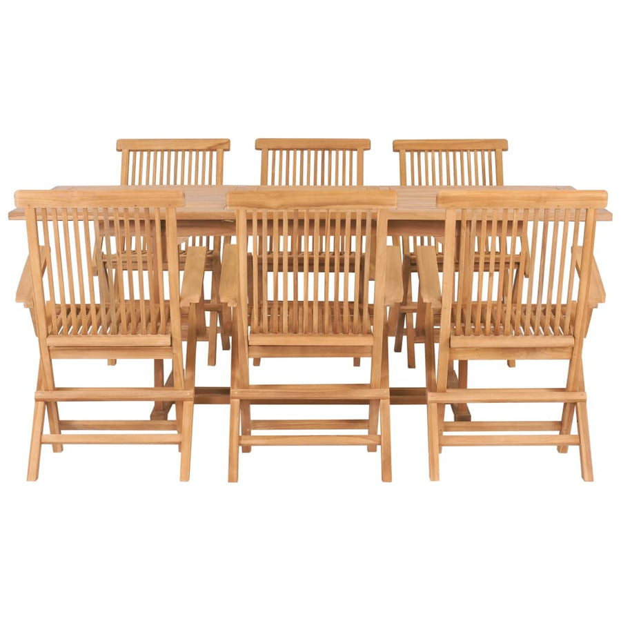 -Delige Tuinset 150-200X100X5 Cm Massief Teakhout Met armleuning Rechthoekig