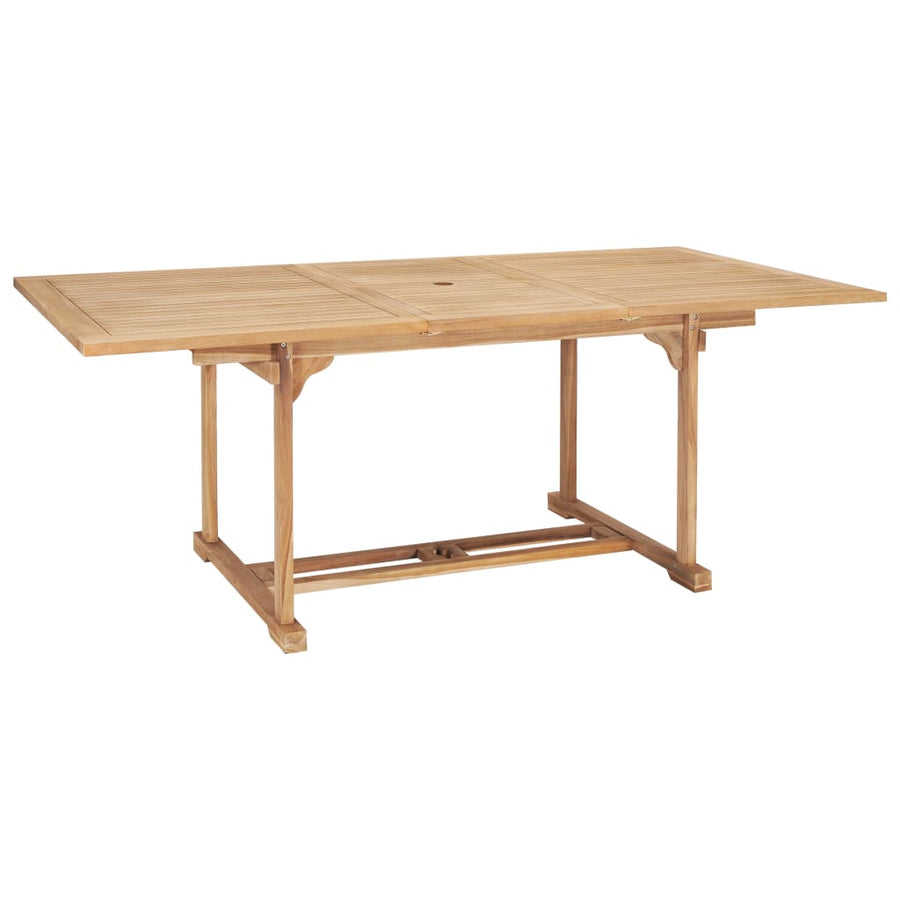 -Delige Tuinset 150-200X100X5 Cm Massief Teakhout Met armleuning Rechthoekig