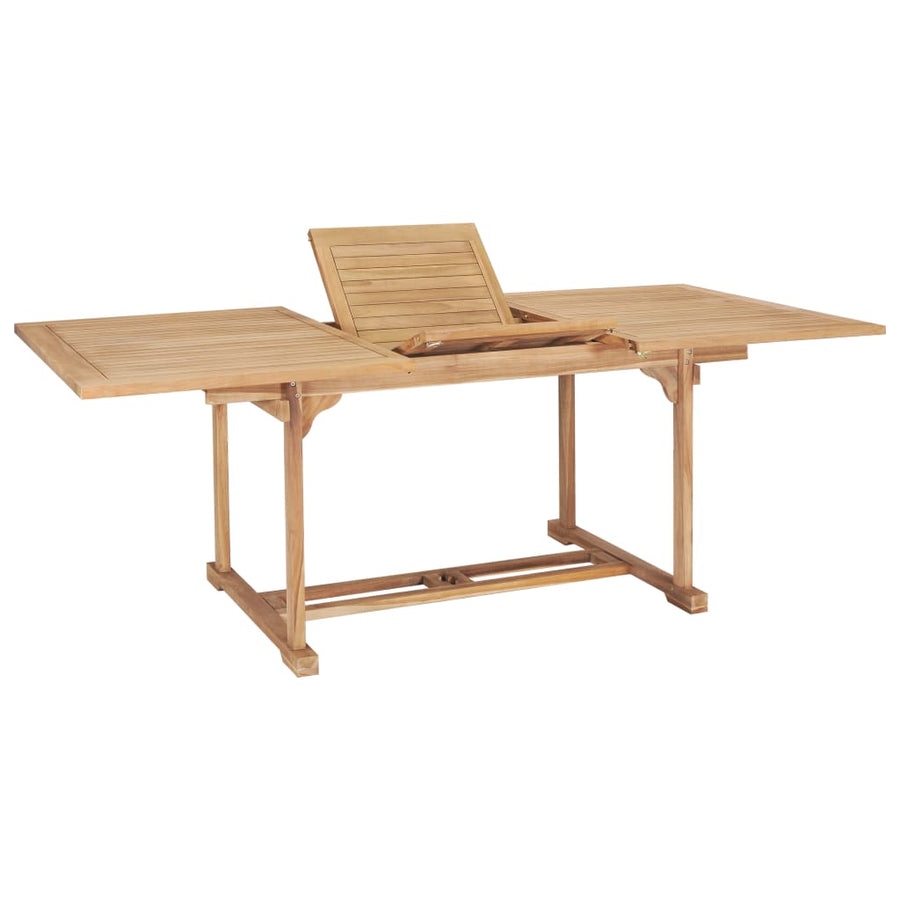-Delige Tuinset 150-200X100X5 Cm Massief Teakhout Met armleuning Rechthoekig