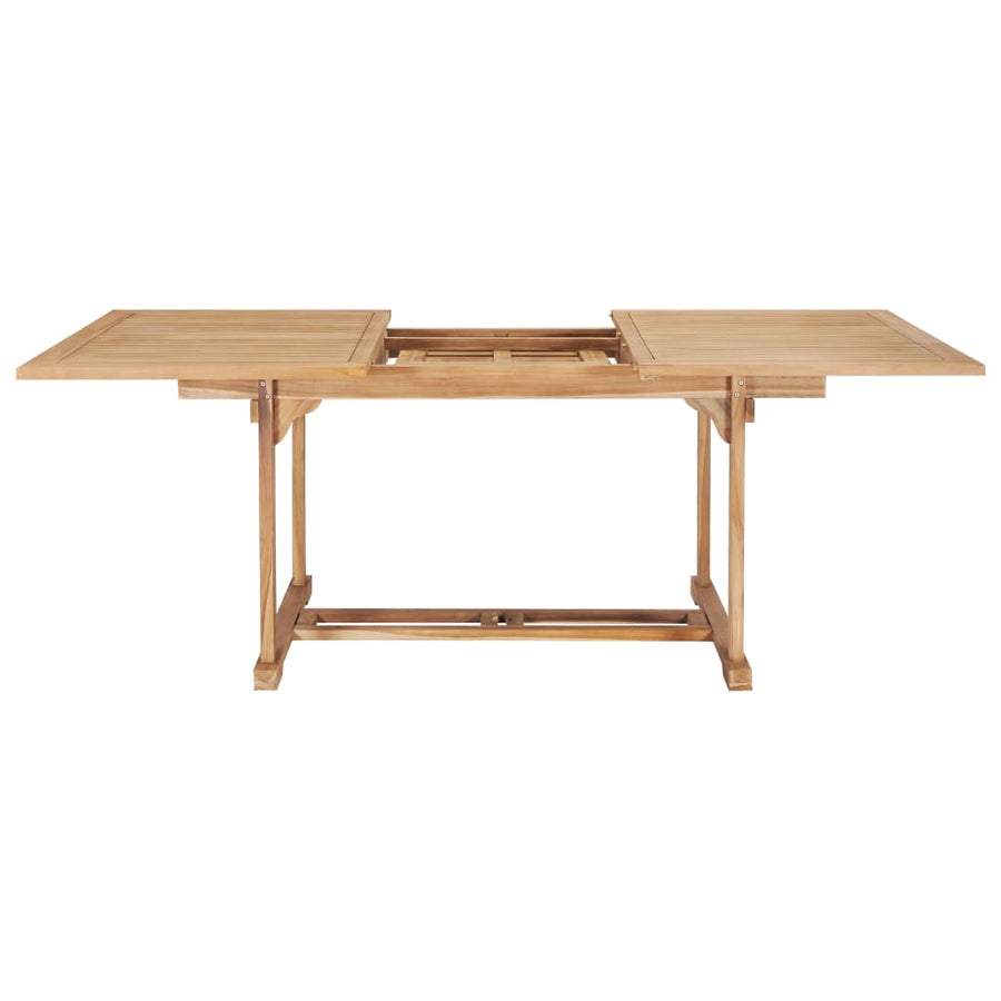 -Delige Tuinset 150-200X100X5 Cm Massief Teakhout Met armleuning Rechthoekig