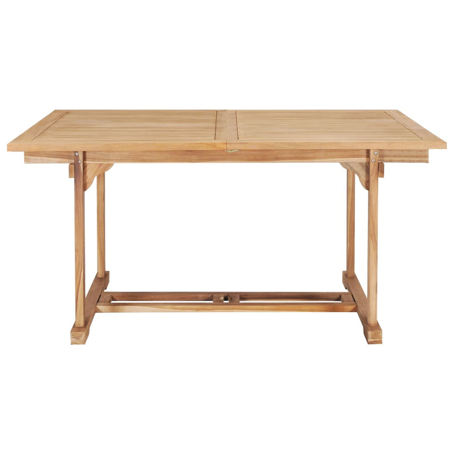 -Delige Tuinset 150-200X100X5 Cm Massief Teakhout Met armleuning Rechthoekig