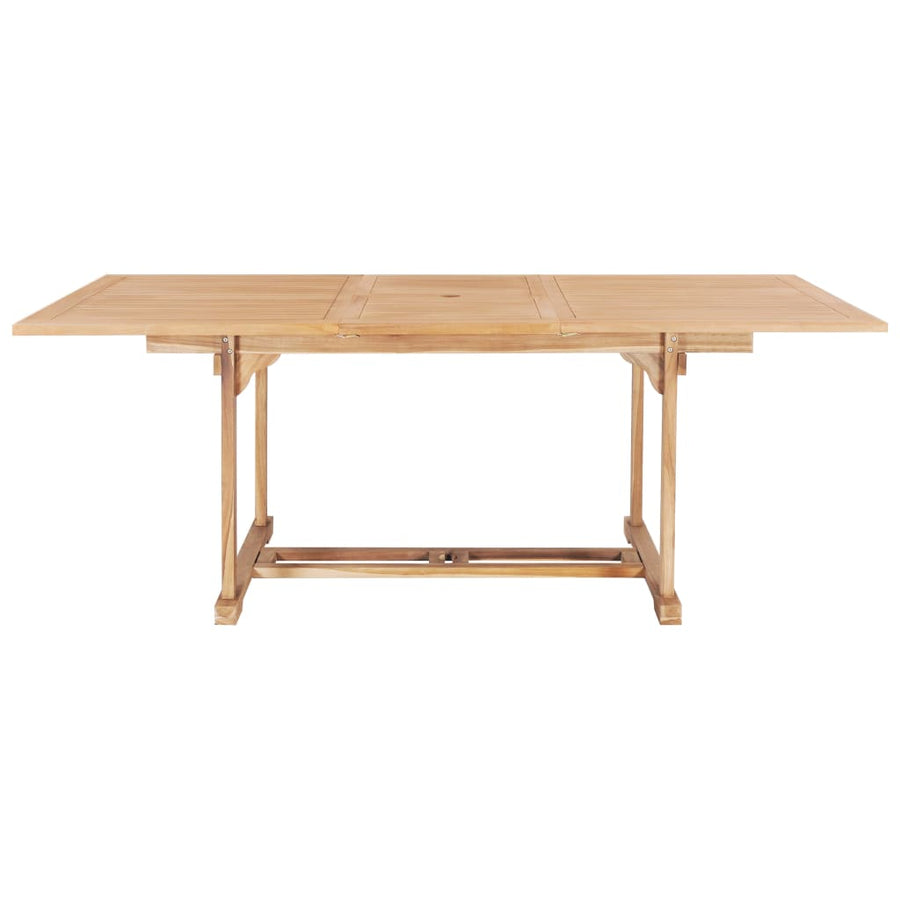 -Delige Tuinset 150-200X100X5 Cm Massief Teakhout Met armleuning Rechthoekig