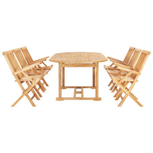 -Delige Tuinset 150-200X100X5 Cm Massief Teakhout Met armleuning ovaal