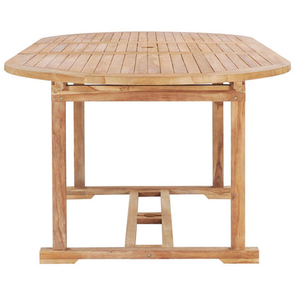 -Delige Tuinset 150-200X100X5 Cm Massief Teakhout Met armleuning ovaal