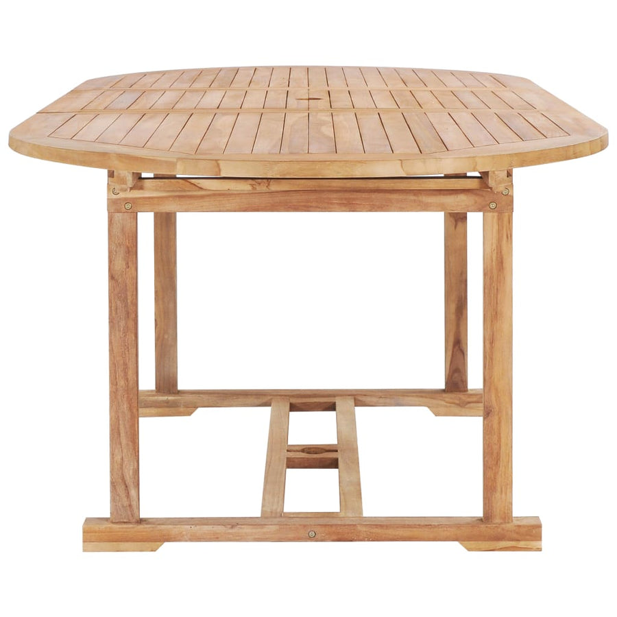 -Delige Tuinset 150-200X100X5 Cm Massief Teakhout Met armleuning ovaal