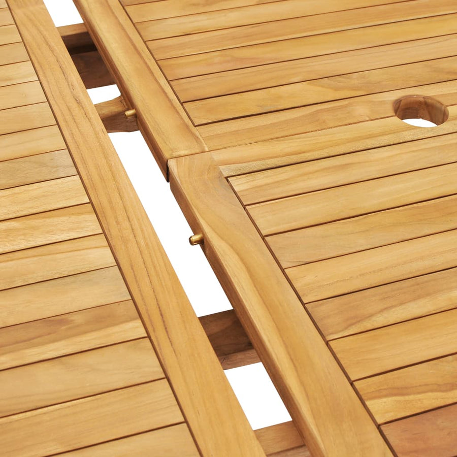 -Delige Tuinset 150-200X100X5 Cm Massief Teakhout Met armleuning ovaal