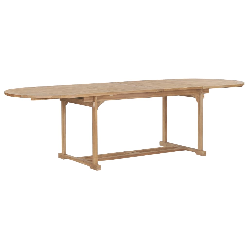 Tuintafel verlengbaar ovaal 180-280x100x75 cm massief teakhout 280 x 100 x 75 cm ovaal
