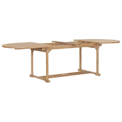 Tuintafel verlengbaar ovaal 180-280x100x75 cm massief teakhout 280 x 100 x 75 cm ovaal
