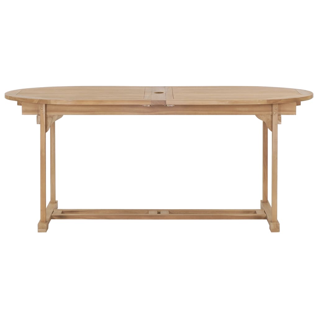 Tuintafel verlengbaar ovaal 180-280x100x75 cm massief teakhout 280 x 100 x 75 cm ovaal