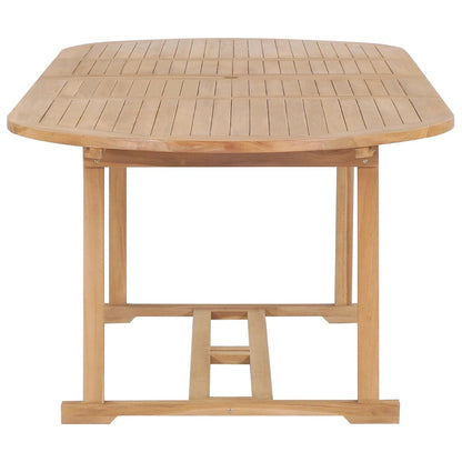 Tuintafel verlengbaar ovaal 180-280x100x75 cm massief teakhout 280 x 100 x 75 cm ovaal