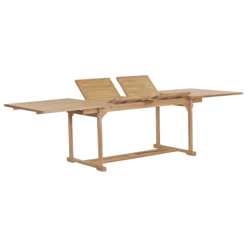 9-Delige Tuinset 180-280X100X75 Cm Massief Teakhout Rechthoekig