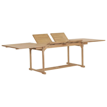 9-Delige Tuinset 180-280X100X75 Cm Massief Teakhout Rechthoekig
