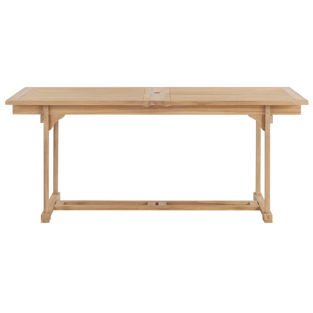 9-Delige Tuinset 180-280X100X75 Cm Massief Teakhout Rechthoekig