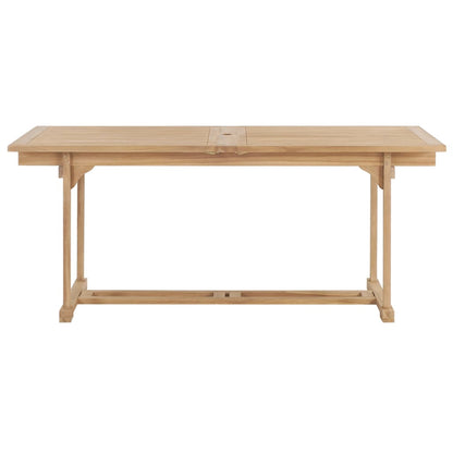9-Delige Tuinset 180-280X100X75 Cm Massief Teakhout Rechthoekig
