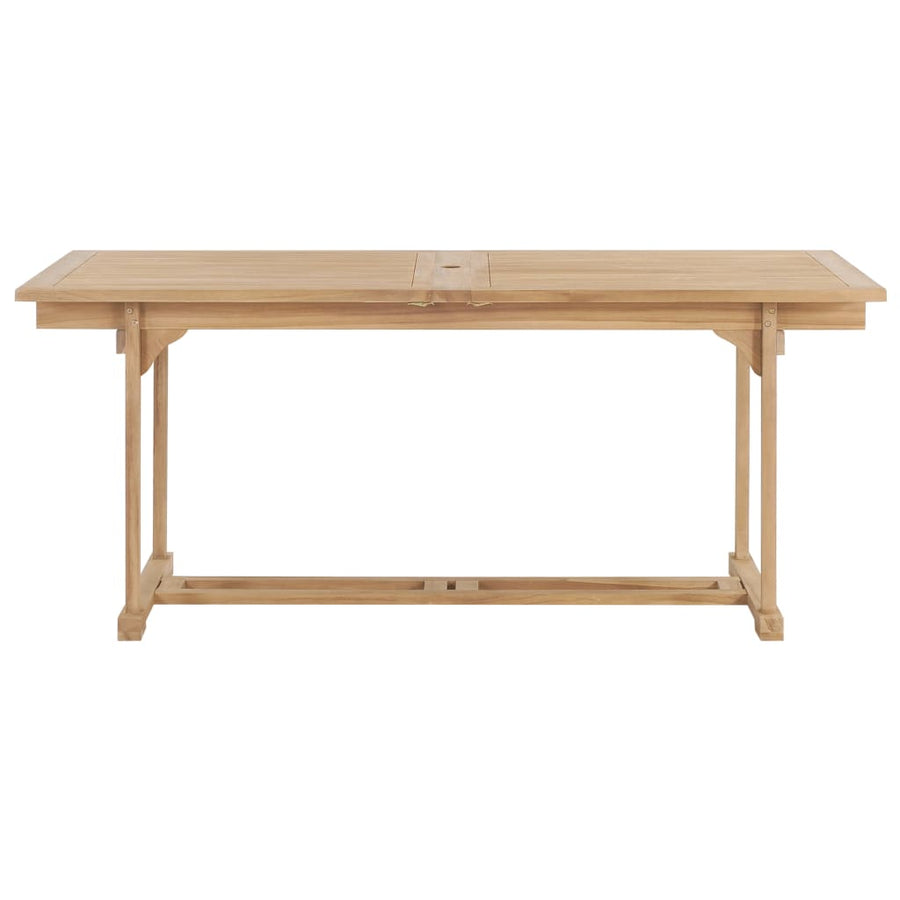 9-Delige Tuinset 180-280X100X75 Cm Massief Teakhout Rechthoekig
