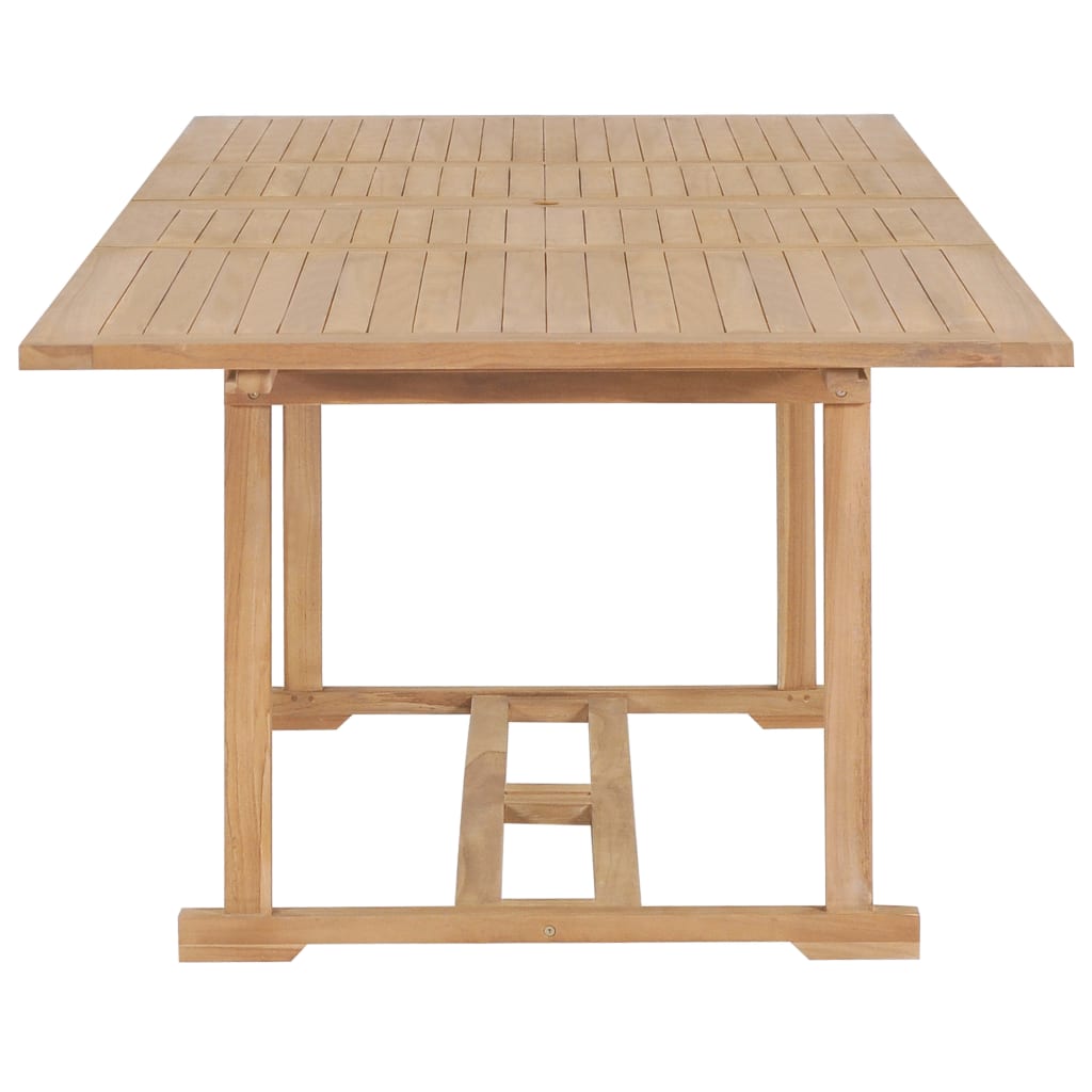 9-Delige Tuinset 180-280X100X75 Cm Massief Teakhout Rechthoekig