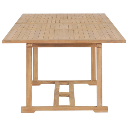 9-Delige Tuinset 180-280X100X75 Cm Massief Teakhout Rechthoekig