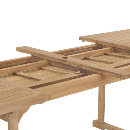 9-Delige Tuinset 180-280X100X75 Cm Massief Teakhout Rechthoekig