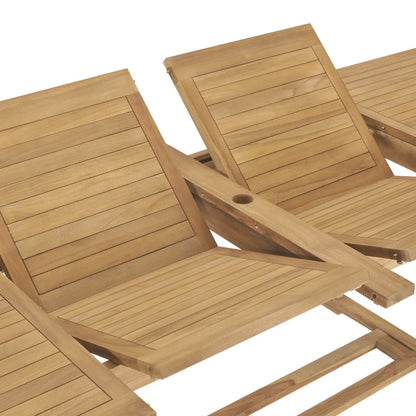 9-Delige Tuinset 180-280X100X75 Cm Massief Teakhout Rechthoekig