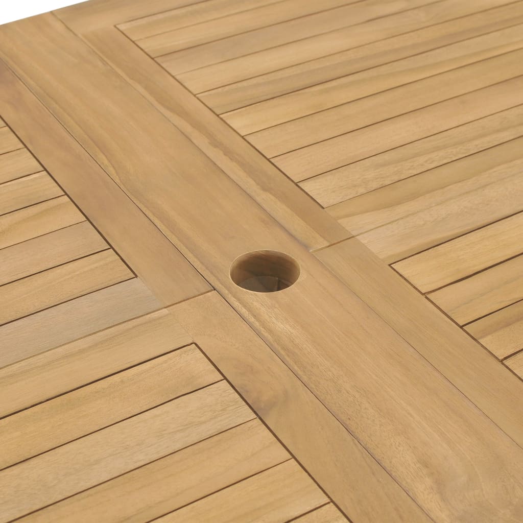 9-Delige Tuinset 180-280X100X75 Cm Massief Teakhout Rechthoekig