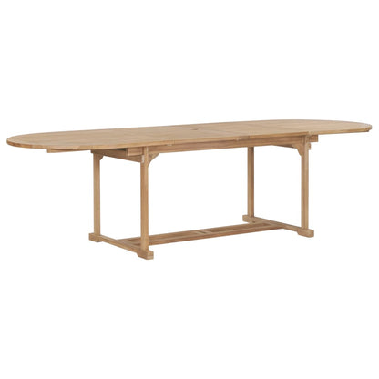 9-Delige Tuinset 180-280X100X75 Cm Massief Teakhout ovaal