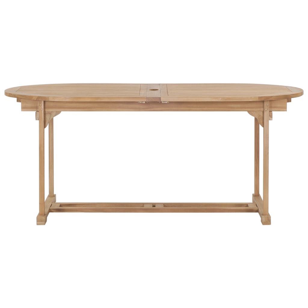 9-Delige Tuinset 180-280X100X75 Cm Massief Teakhout ovaal