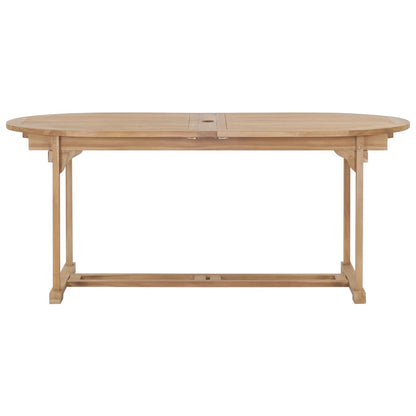 9-Delige Tuinset 180-280X100X75 Cm Massief Teakhout ovaal