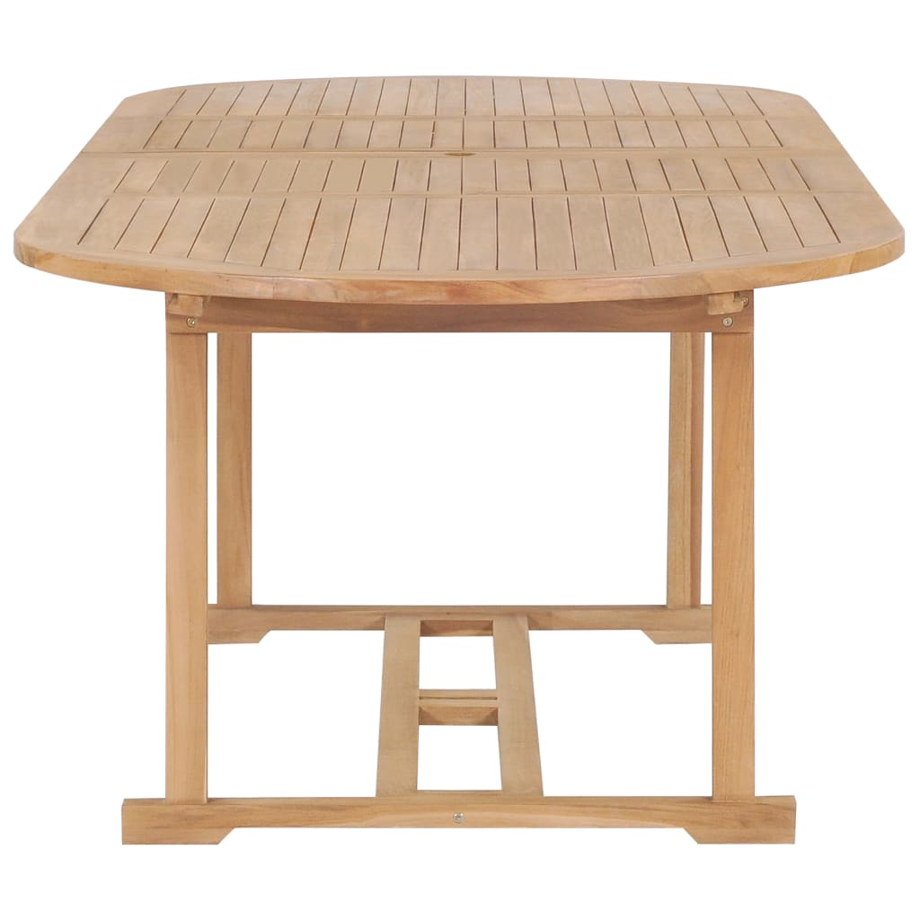 9-Delige Tuinset 180-280X100X75 Cm Massief Teakhout ovaal