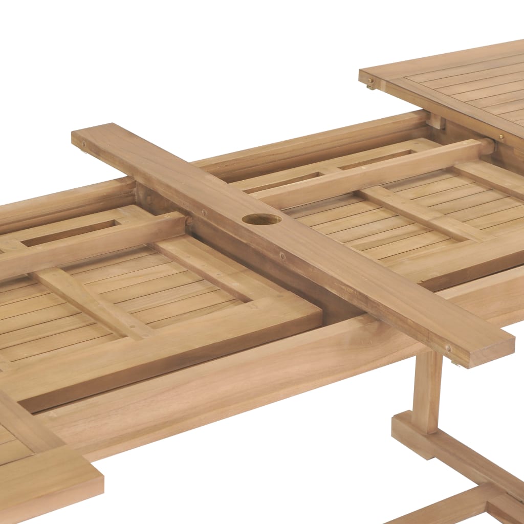 9-Delige Tuinset 180-280X100X75 Cm Massief Teakhout ovaal